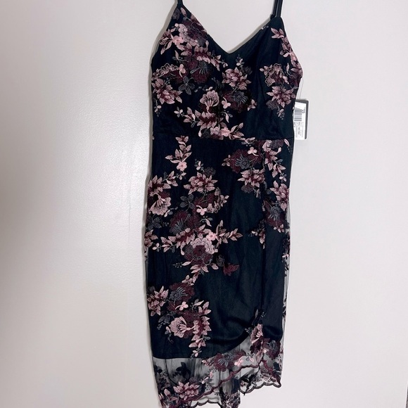 GUESS Sleeveless Floral Lace Chiffon Overlay Sheath Embroidered Mesh Dress new 8 - Picture 11 of 13